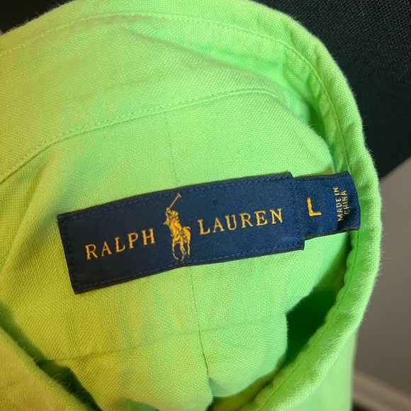 Ralph Lauren Soft Washed Cotton Sport Shirt  w/ Pony Logo Green Men’s Large - Picture 7 of 7